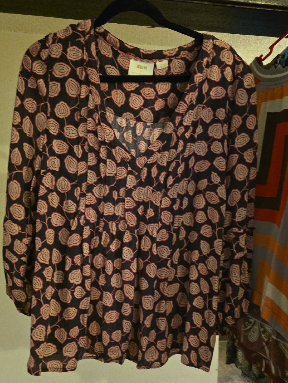 Maeve Navy Tunic with Pink Rose Print